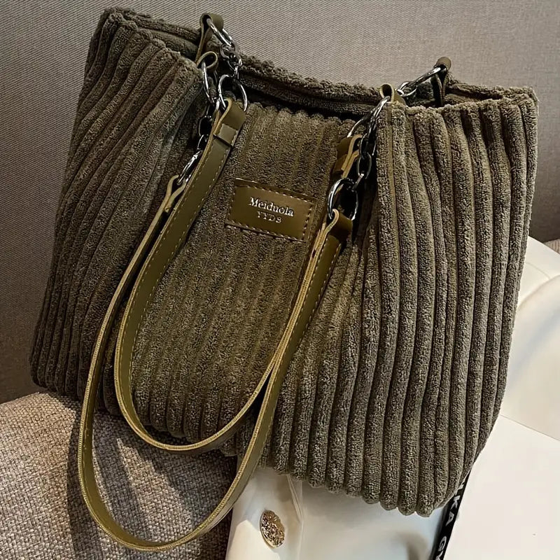 Luxe Ribbed Tote