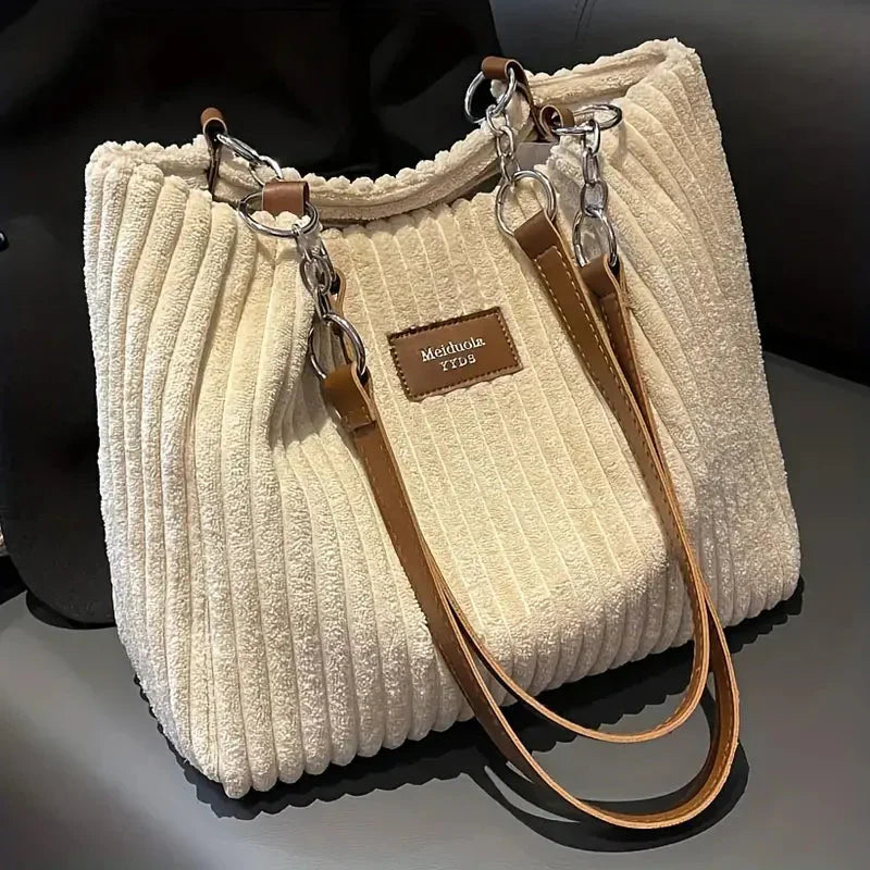 Luxe Ribbed Tote