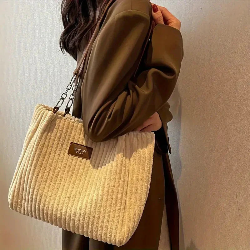 Luxe Ribbed Tote