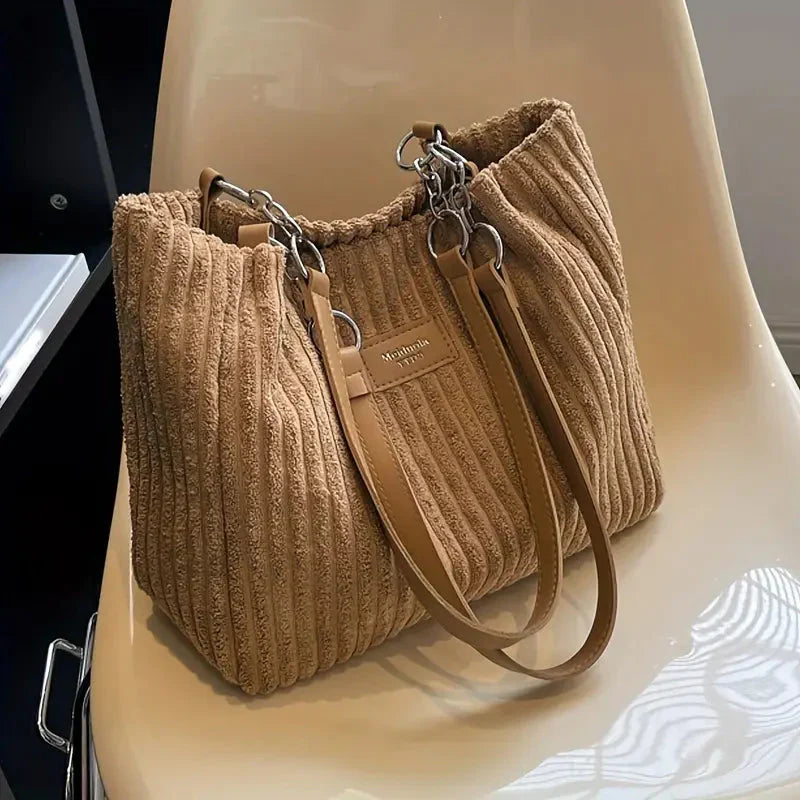 Luxe Ribbed Tote